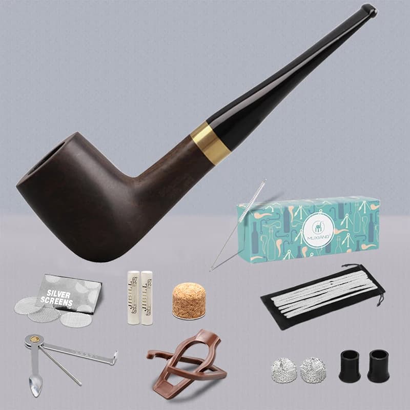 JIBILL – tuyau de billard classique à poignée droite, ensemble de tuyaux à tabac en bois de santal, 
