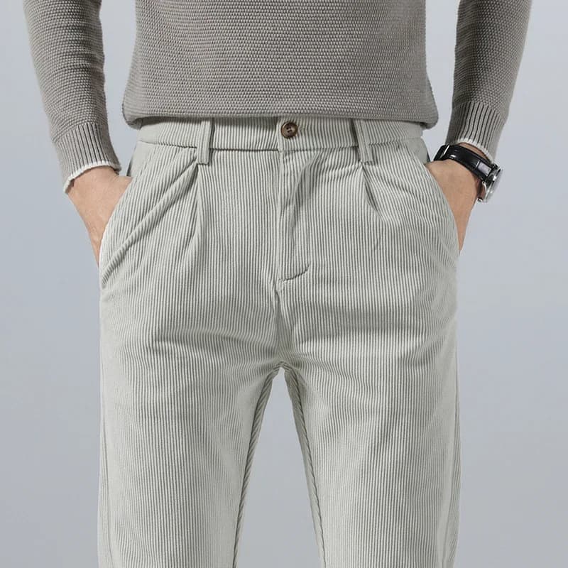 Pantalon décontracté en velours côtelé pour homme, collection Printemps-Automne 2026, coupe droite é