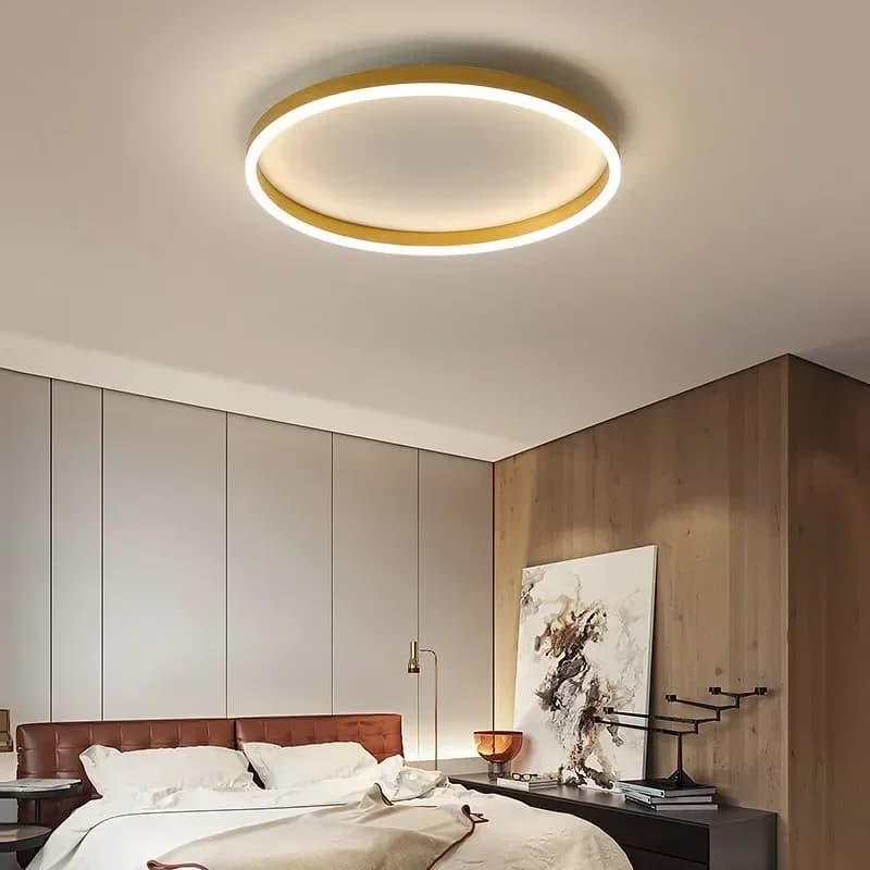 Plafonnier LED Circulaire en Métal Acrylique au Design Nordique Moderne, Luminaire Décoratif de Plaf