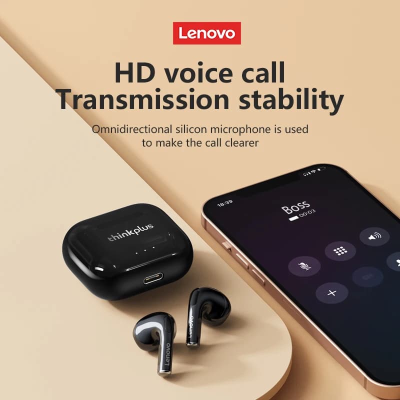 Lenovo-Écouteurs sans fil LP40 II, Bluetooth 5.3, TWS, Réduction du bruit, Contrôle tactile, Synchro