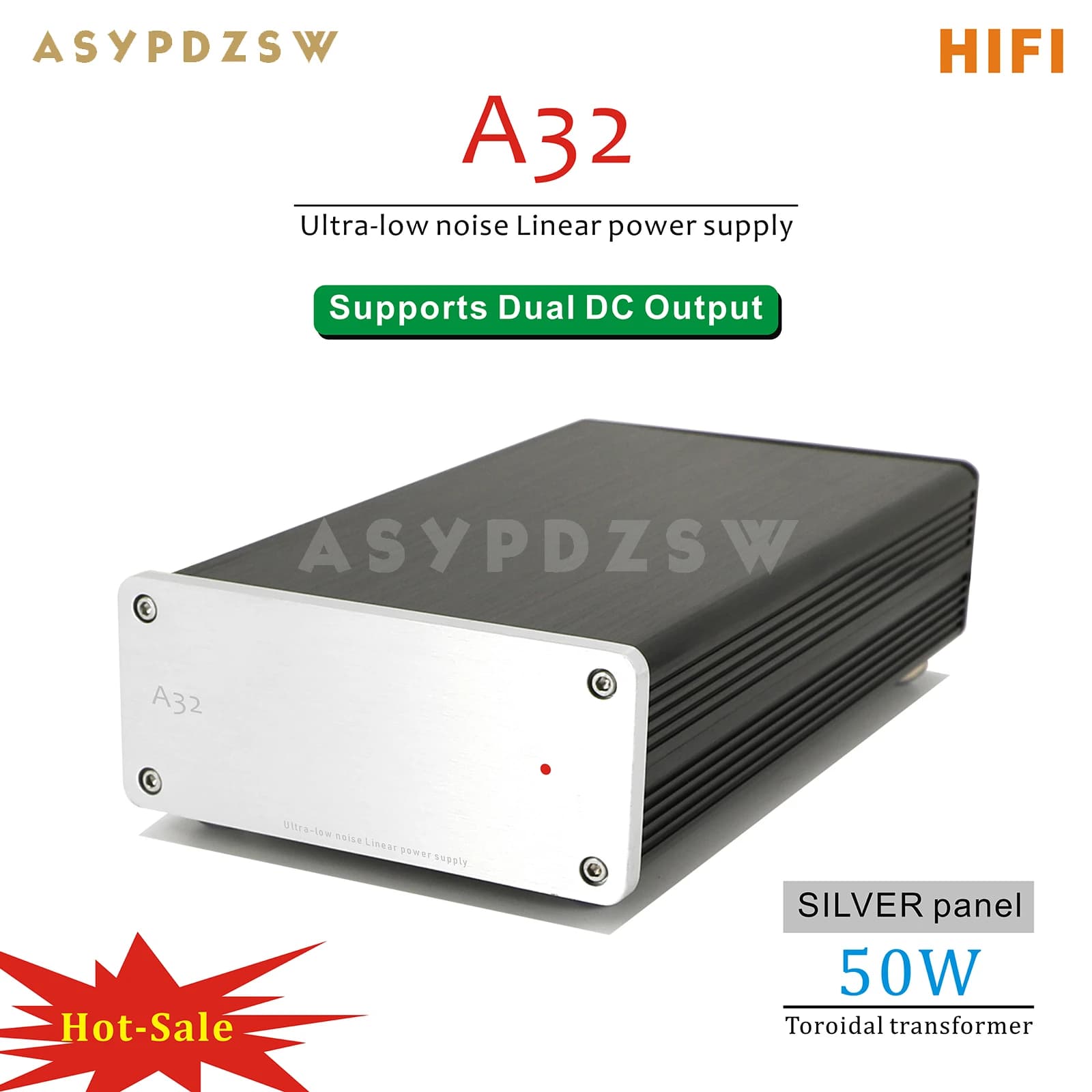 Alimentation linéaire A32 50VA HIFI à très faible bruit, DC 5V/9V/12V/15V/18V/19V/24V LPS