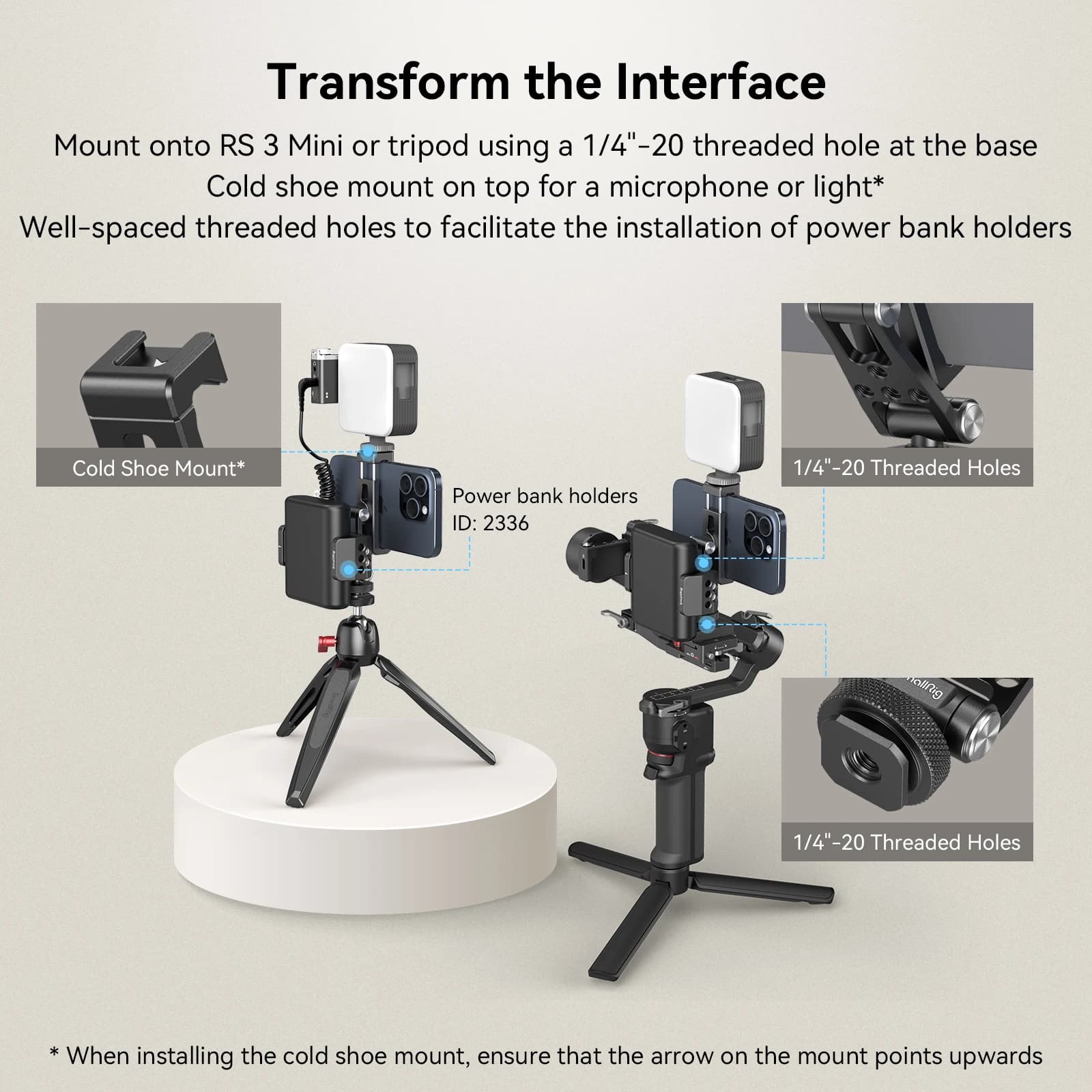 Support de téléphone SmallRig pour stabilisateurs DJI, adaptateur de montage de téléphone de réglage