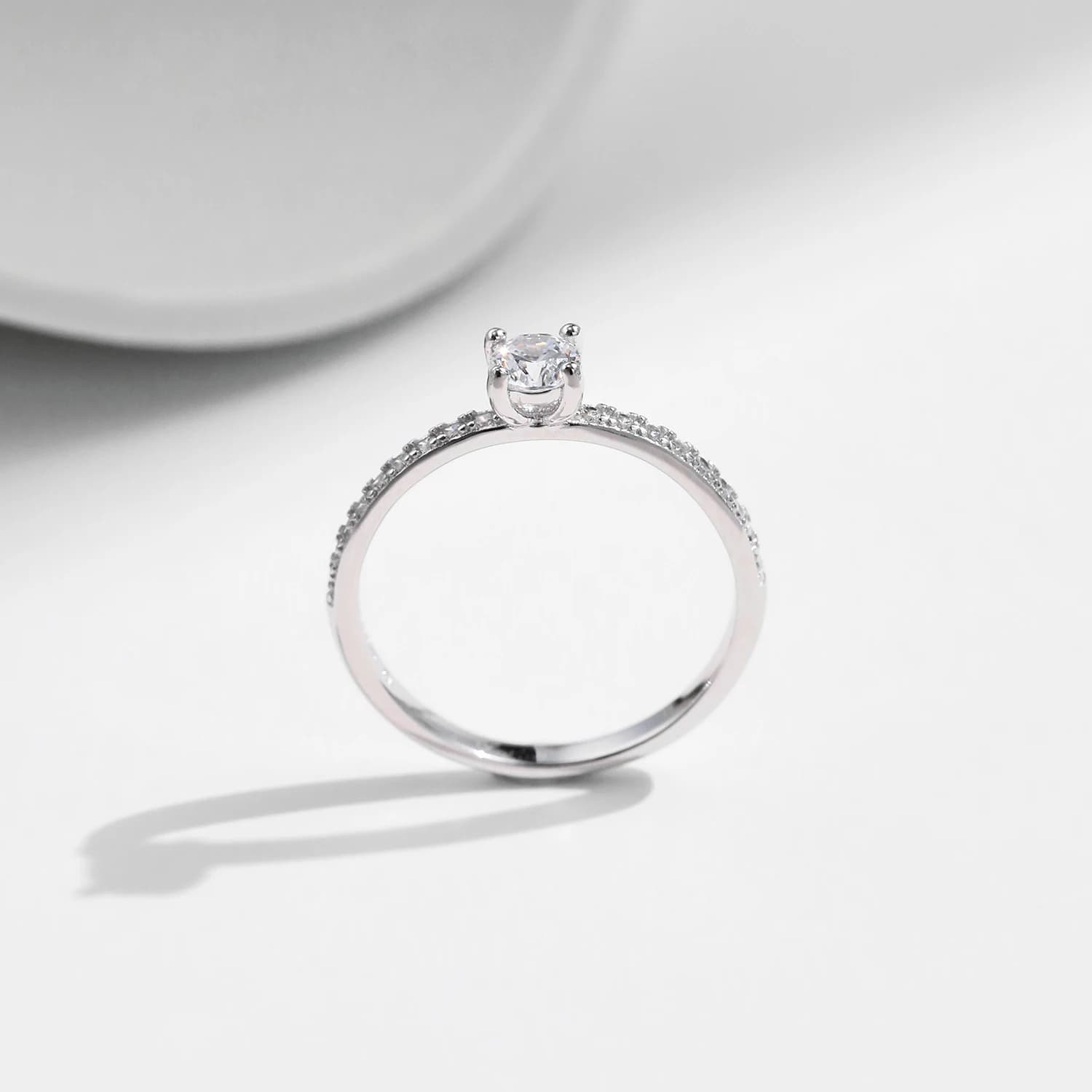 MODIAN D couleur Moissanite bague délicate carré 925 en argent Sterling laboratoire diamant bague po