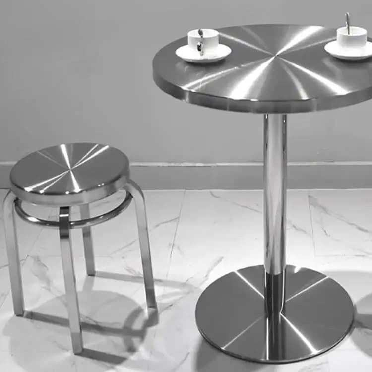 Tabouret rond léger et moderne en acier inoxydable, tabouret bas Simple, tabouret de loisirs, hôtel,