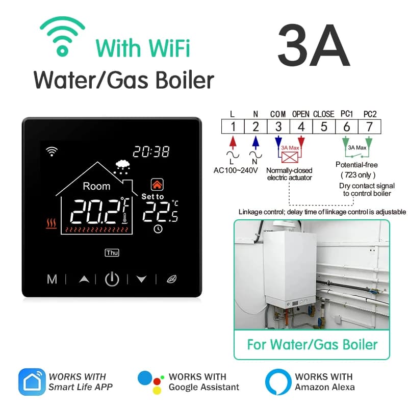 Tuya Thermostat WiFi chaudière électrique/eau/gaz chauffage au sol chaud régulateur de température t