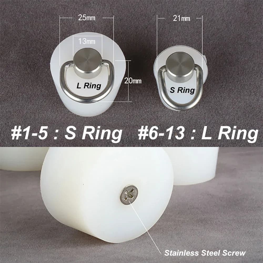 Bouchon Conique en Caoutchouc de Silicone de 16 à 66mm, Bouchons Solides avec Anneau en D en Acier I
