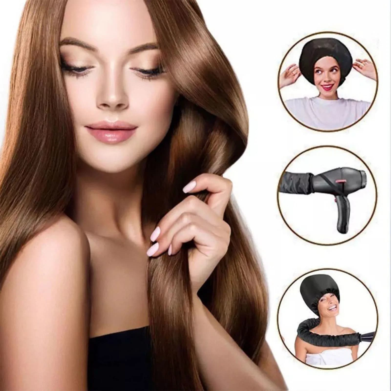 Bonnet de coiffure pour cheveux secs, pratique et réglable, pour SPA, chauffé, vapeur pour sèche-che