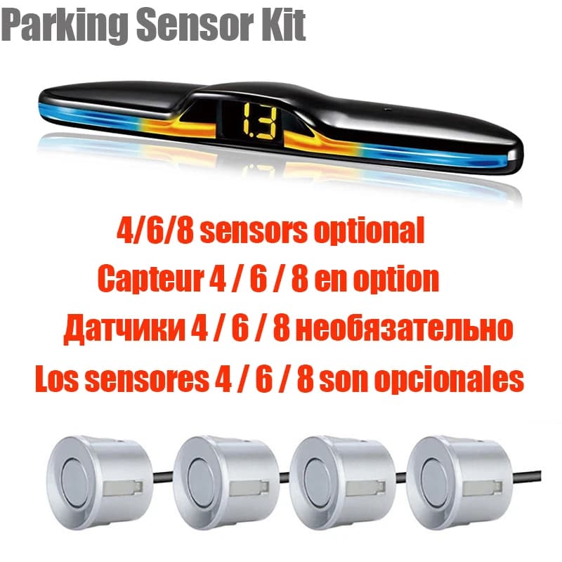 Kit de capteurs de stationnement à Radar Multiple, rétro-éclairage, système d'affichage LED Parktron