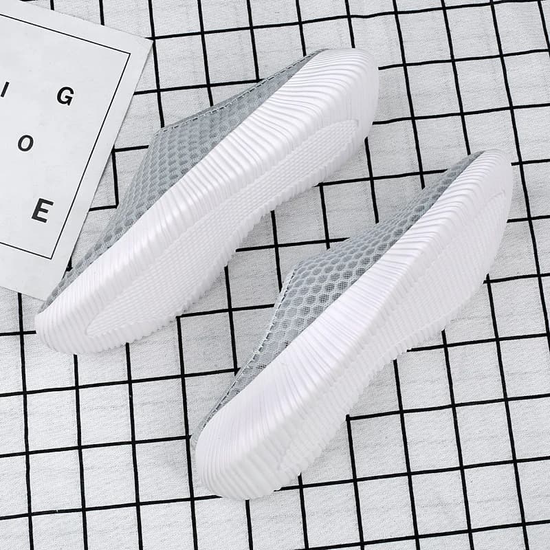 Chaussures d'été pour femmes, demi-pantoufles, chaussures en maille unisexes pour femmes, mode intér