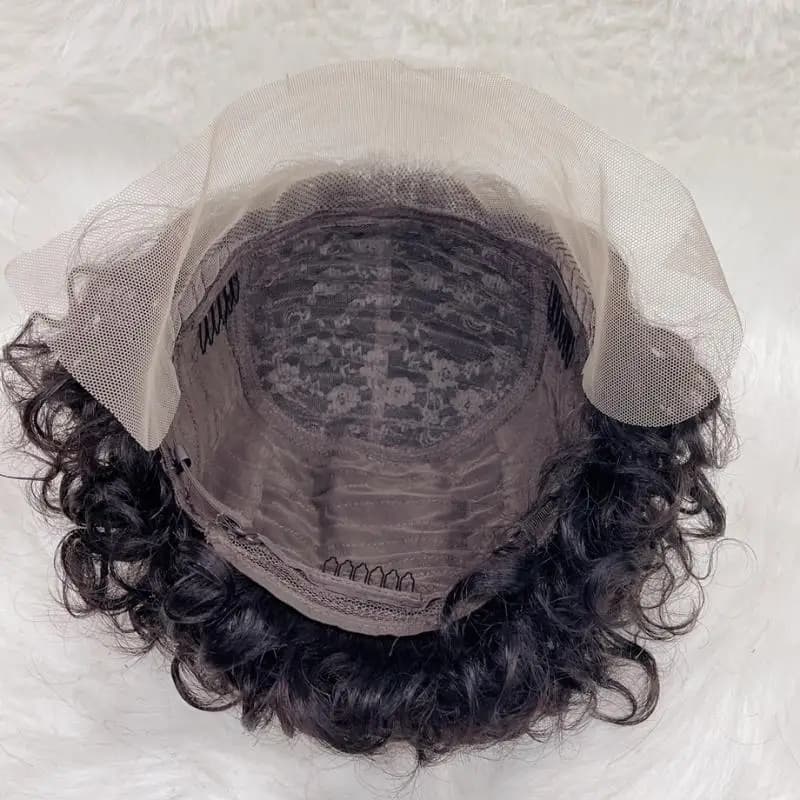 Perruque coupe lutin cheveux humains 13x1 dentelle frontale perruques cheveux humains court Bob perr