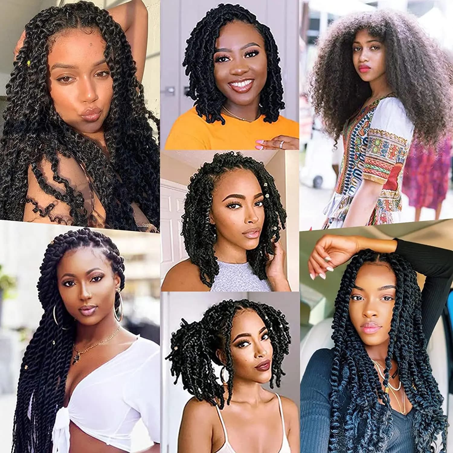 Cheveux Afro torsadés élastiques, 1/3/8 paquets de cheveux tressés Marley torsadés pré-séparés, adap