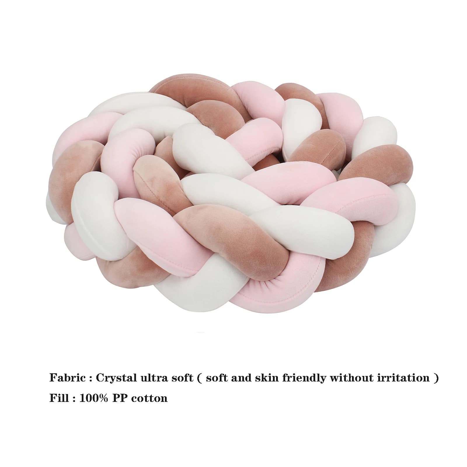 Pare-chocs pour lit de bébé 1-4M, tissage tressé noué à la main, protection de berceau en peluche, o