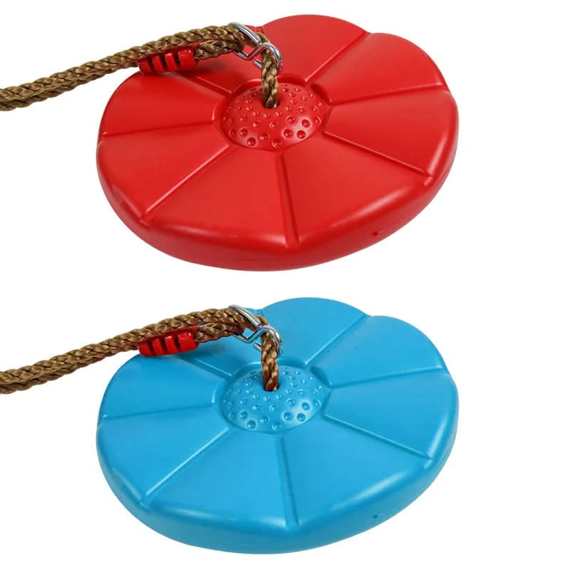 Balançoire à disque pour enfants, Sports d'intérieur et d'extérieur, rouge et bleu, pétale octogonal