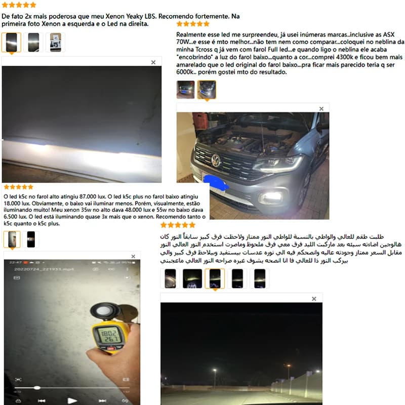 DAWNKNIGHT – ampoules Canbus Led 140 K, LED 4300 W H7, H4 H11 HB3 9005 HB4 9006 K6C, Double Tube en 