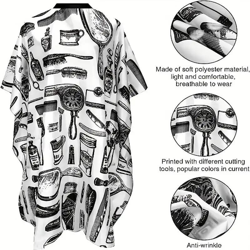 Tablier de coupe de cheveux professionnel, Cape de barbier pour Salon de coiffure, tissu imperméable