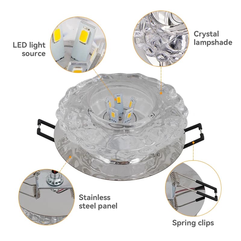 Allée encastré LED plafonnier salon cristal couloir allée lumières LED plafonniers Luces avant techo