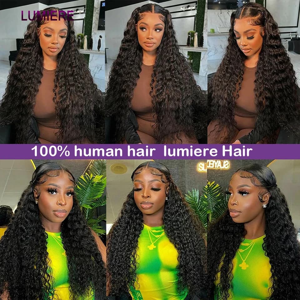 Afro profond crépus bouclés cheveux humains 3/4 Bundle avec fermeture frontale en dentelle transpare