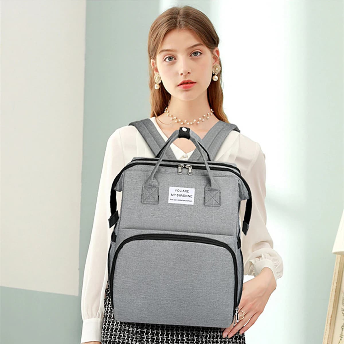 Sac de maman pliant léger portable lit de berceau pliant sac à dos de bébé de grande capacité sac de