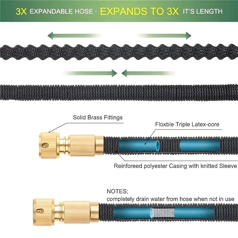 Tuyau d'arrosage Flexible et extensible de haute qualité, buse haute pression, pistolet de nettoyage