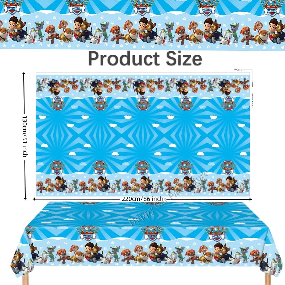 Nappe d'anniversaire Paw Patrol, jetable, couverture de Table, réception-cadeau pour bébé, Paw Patro