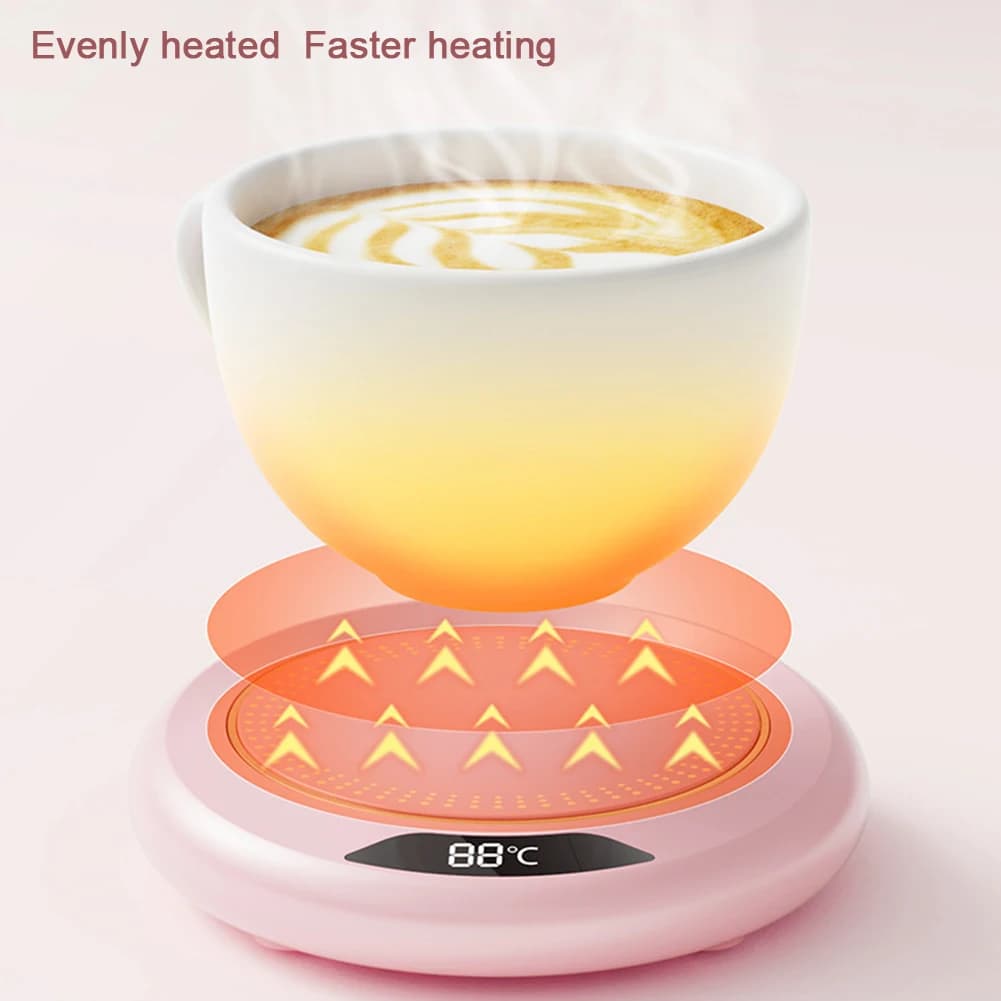 Chauffe-tasse thermostatique USB, tasse à café, sous-verre chauffant, 3 réglages de température, pla