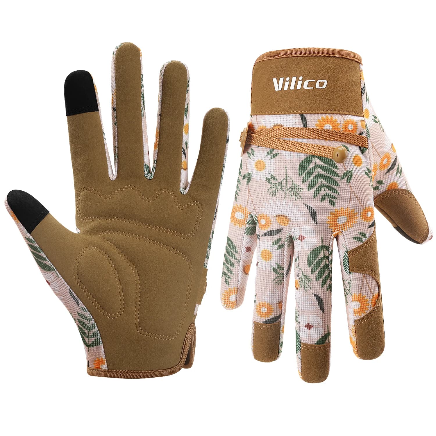 Gants de jardinage pour femmes Vilico, gants de jardin en cuir pour dames respirants, résistants à l