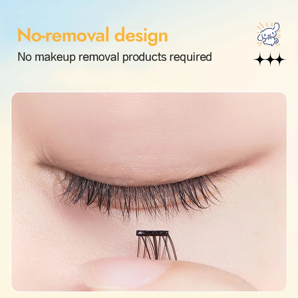 12 faux cils sans colle série zodiaque, faux cils auto-adhésifs segmentés recourbés en C de 0.05mm