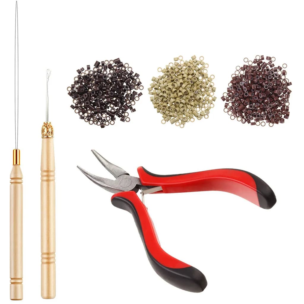 Kit d'outils pour extensions de cheveux, pince à extensions de cheveux i-tip, crochet de traction, d