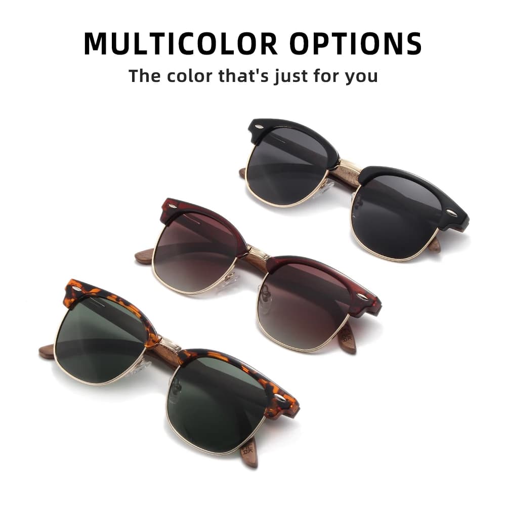 KINGSEVEN – lunettes de soleil rétro en noyer pour hommes et femmes, polarisées, faites à la main, P