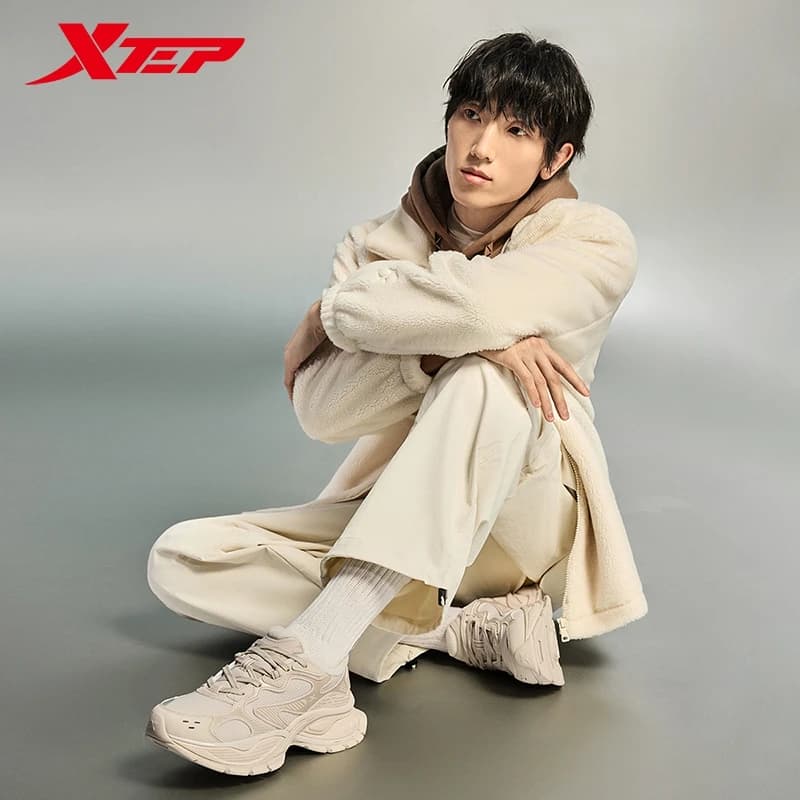 Xtep Basque chaussures décontractées pour hommes hiver soutien confortable vieux papa chaussures hau
