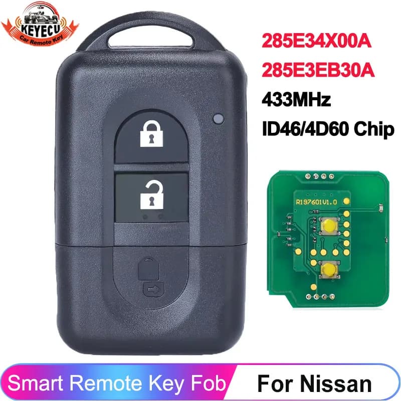 Clé de voiture sans clé KEYECU 285E34X00A 285E3EB30A pour Nissan X-trail Qashqai Pathfinder Micra Ju