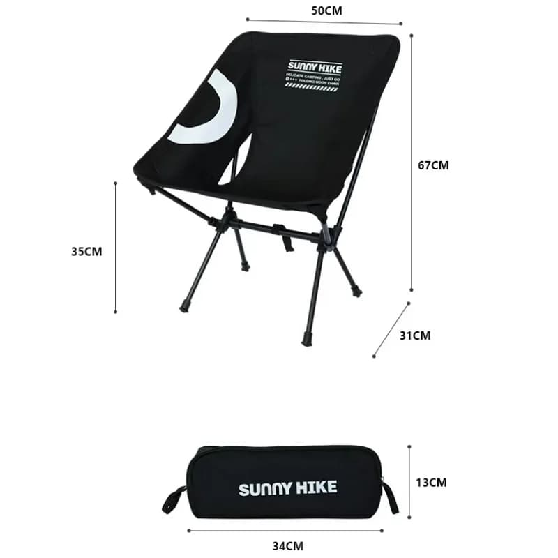 Chaise Lunaire de Camping Légère et Pliable, en Alliage, avec Dossier, Portable, pour Randonnée en P