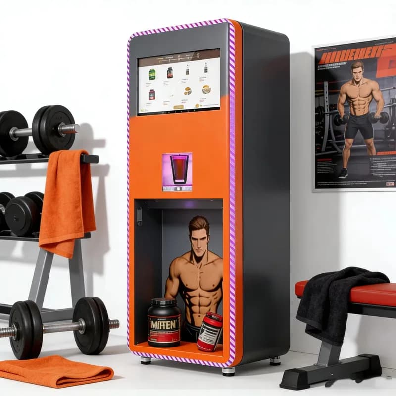 Distributeur automatique de boissons protéinées personnalisées après l'exercice, possibilité de pers