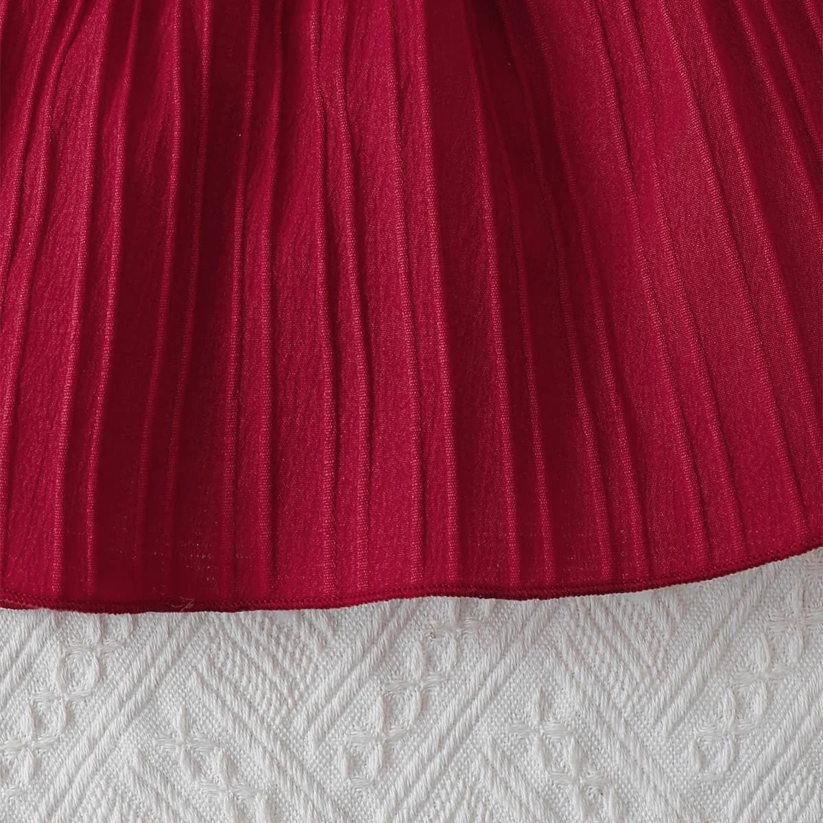 Robe sans manches pour bébé fille, couleur unie, bords à volants, robe d'été + bandeau, robe du nouv