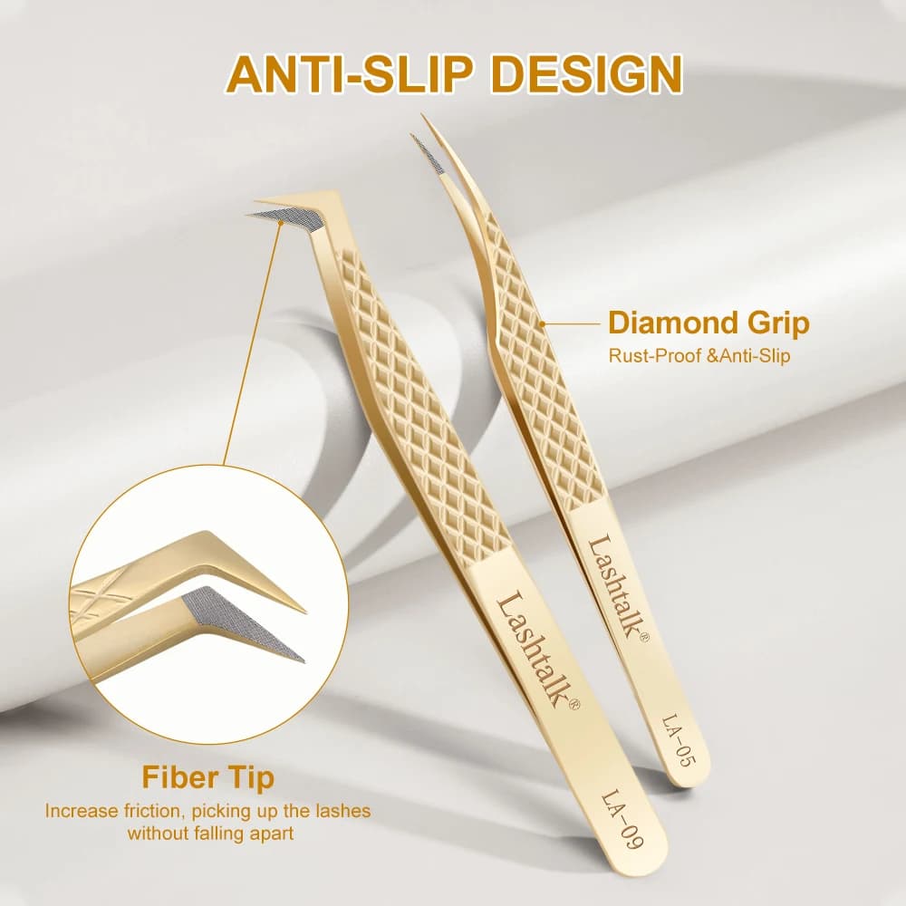 Lashtalk pince à épiler à pointe de Fiber de précision Extensions de cils poignée en diamant anti-dé
