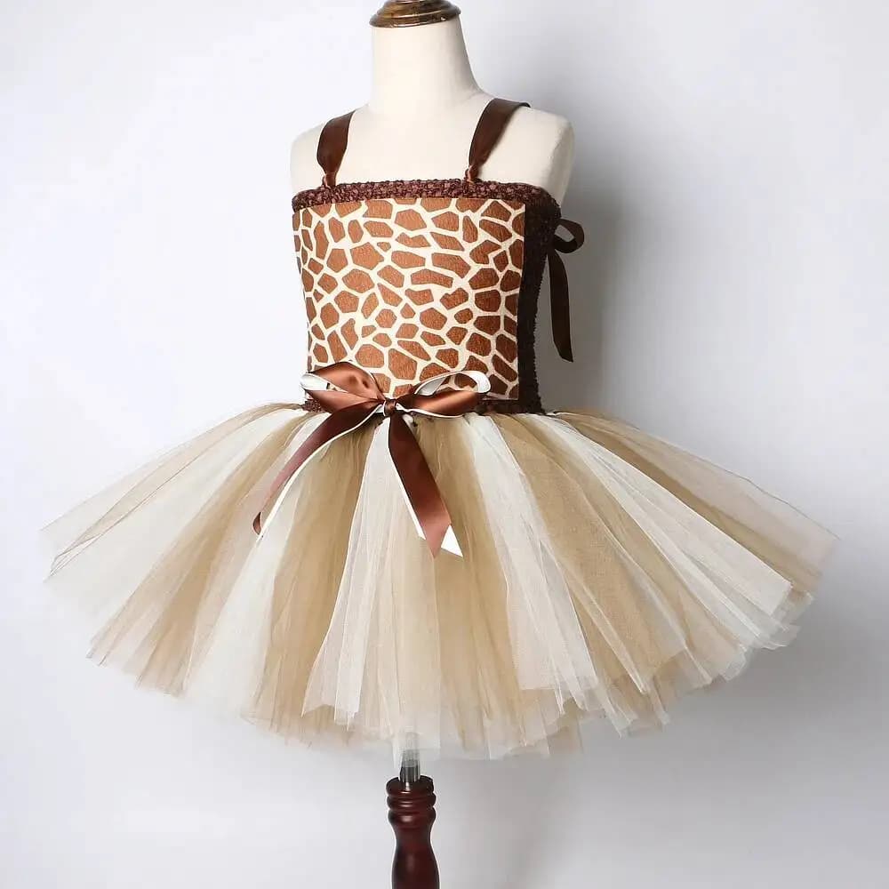 Robe mignonne de girafe pour fille, ensemble de Costume de Performance d'animal de dessin animé pour