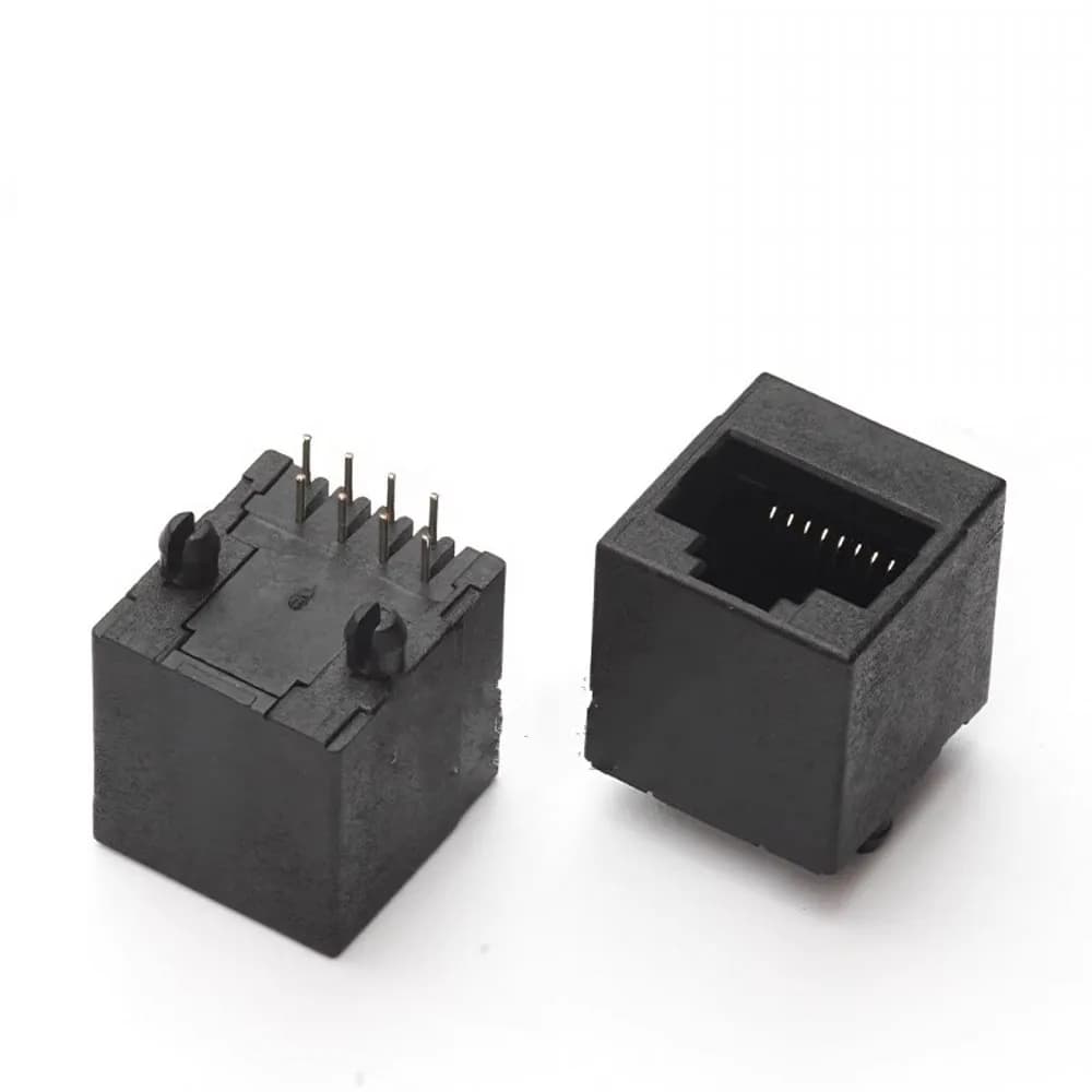 100 pièces RJ45 prise réseau femelle 5224 8P8C en ligne verticale RJ45 180 degrés entièrement en pla