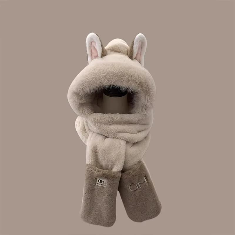 Écharpe de protection des oreilles chaude en forme de renard pour l'extérieur, chapeau en peluche un