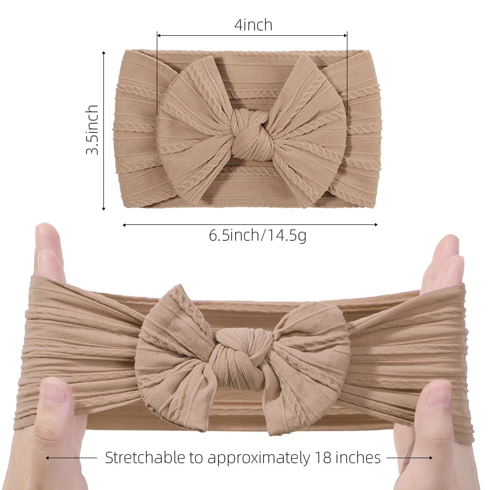 3 pièces couleur unie bébé bandeau arc enfants bandeau élastique en Nylon nouveau-né bandeaux doux T
