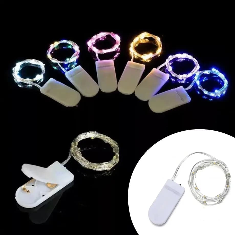 Guirlande lumineuse LED étanche en fil de cuivre, 5M, féerique, fonctionne à piles, bricolage, fête 