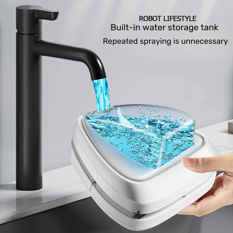 Nettoyeur de vitres magnétique, Double verre, Anti-pincement, sortie d'eau automatique, essuie-glace
