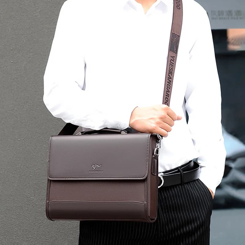 Porte-documents en cuir PU pour hommes, sac à main de styliste, mode Business, messager à bandoulièr