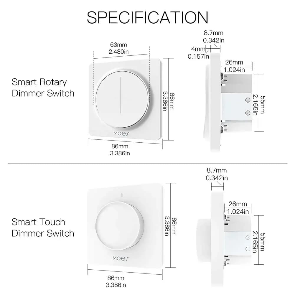 Joli variateur de lumière tactile intelligent WiFi, Smart Life, Tuya Andrea Remote Control, Alexa, G