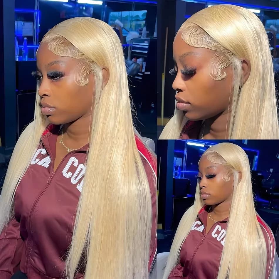 250 densité perruques de cheveux humains Blonde 613 perruques avant de dentelle 13x6 droite cheveux 