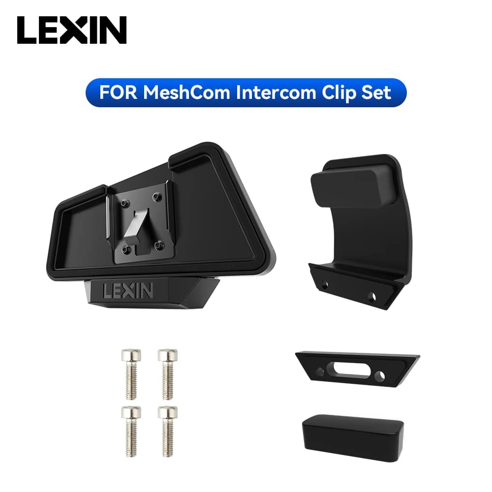 LEXIN LX-B4FM-X interphone casque et jeu de clips pour casque complet/demi avec prise Jack casque Bl