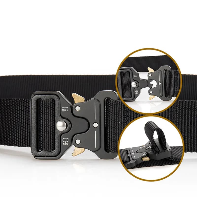 Ceinture tactique avec boucle en métal, robuste, en Nylon pour l'extérieur, 125/135CM de large, 3.8/