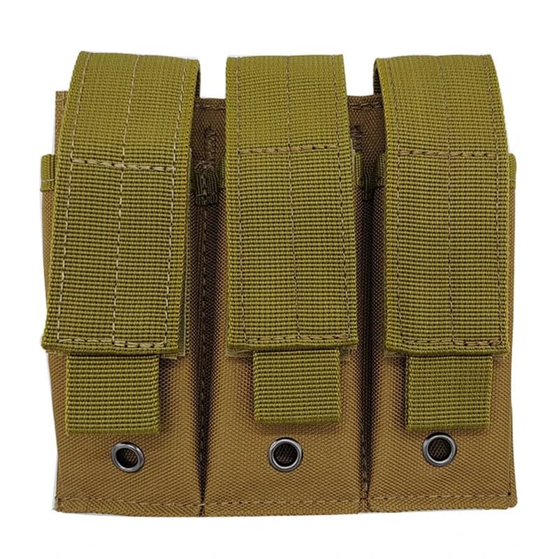 Pochette tactique Molle pour pistolet Triple, étui d'extérieur ouvert simple Double 9mm pour magazin