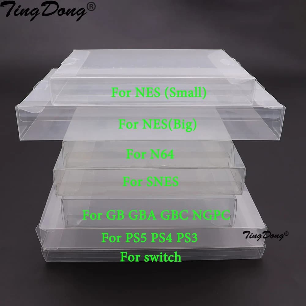 Boîte à cartouches de jeu transparente, 10 pièces, étui de protection en plastique PET pour jeux CIB