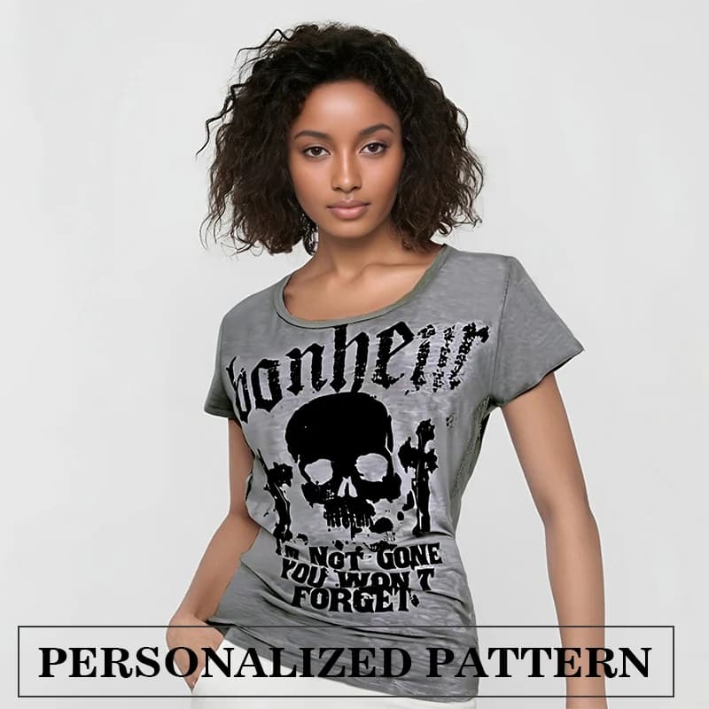 Y2K femmes vêtements Vintage T-shirts squelette lettre imprimer femme vêtements américain rétro Punk