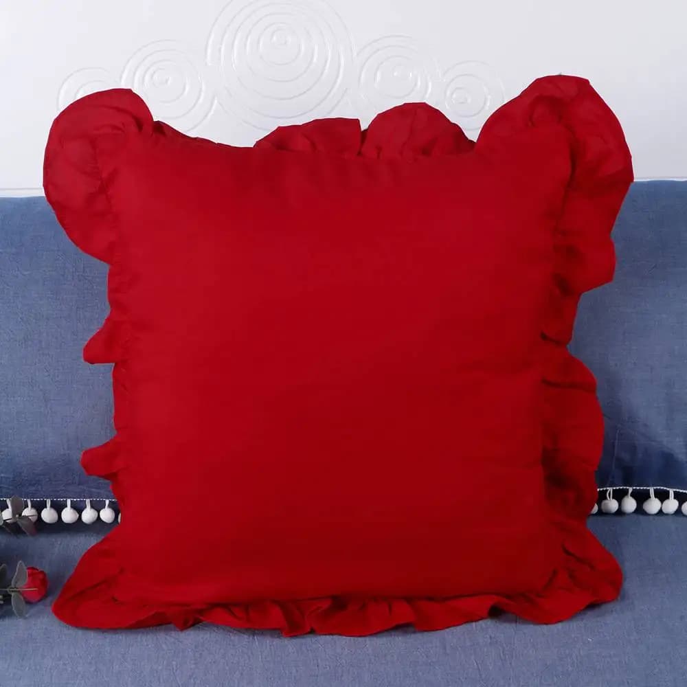 Paquet de 1 taies d'oreiller avec volants (sans noyau d'oreiller), housse de coussin Chic romantique